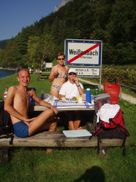 Cool down and chill out in/near the beautyful and crystal clear lake Attersee. That day with only about 18&deg;C cause of cold weather some days ago.